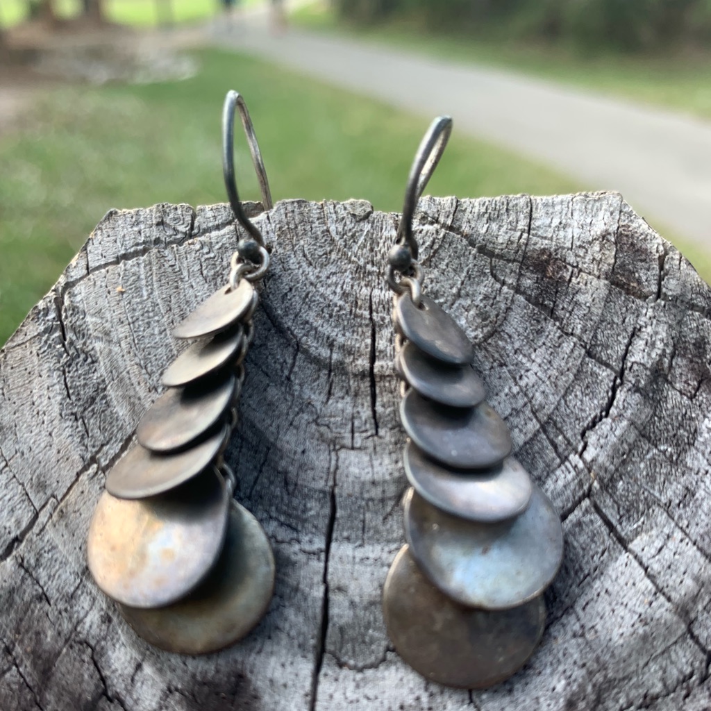 Sterling Silver Dangle Disc Earrings